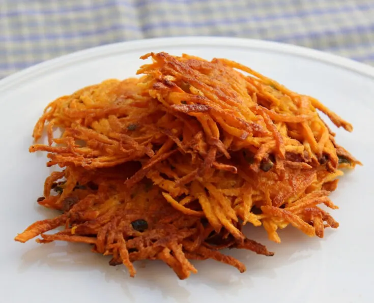 sweet potato latkes on a plate