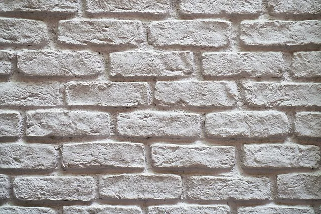heavy whitewash painted brick